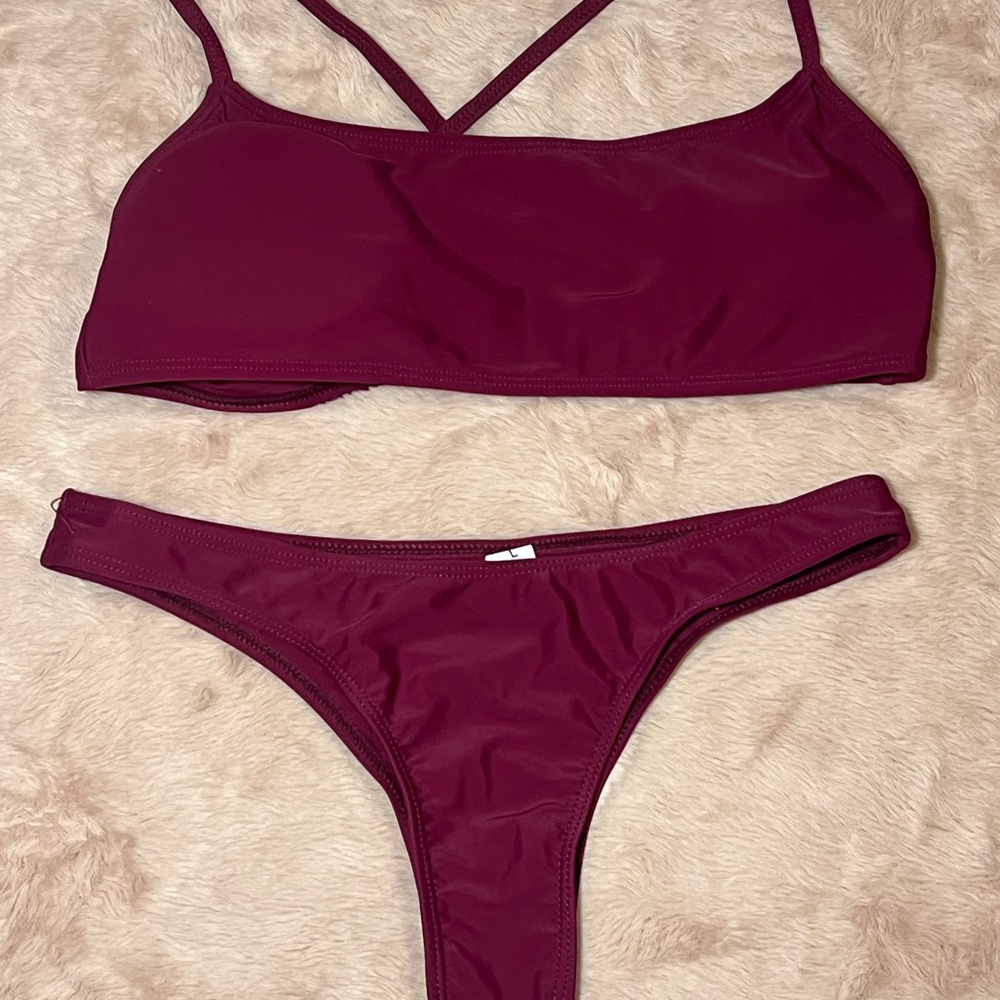Women's Burgundy Bikini Set